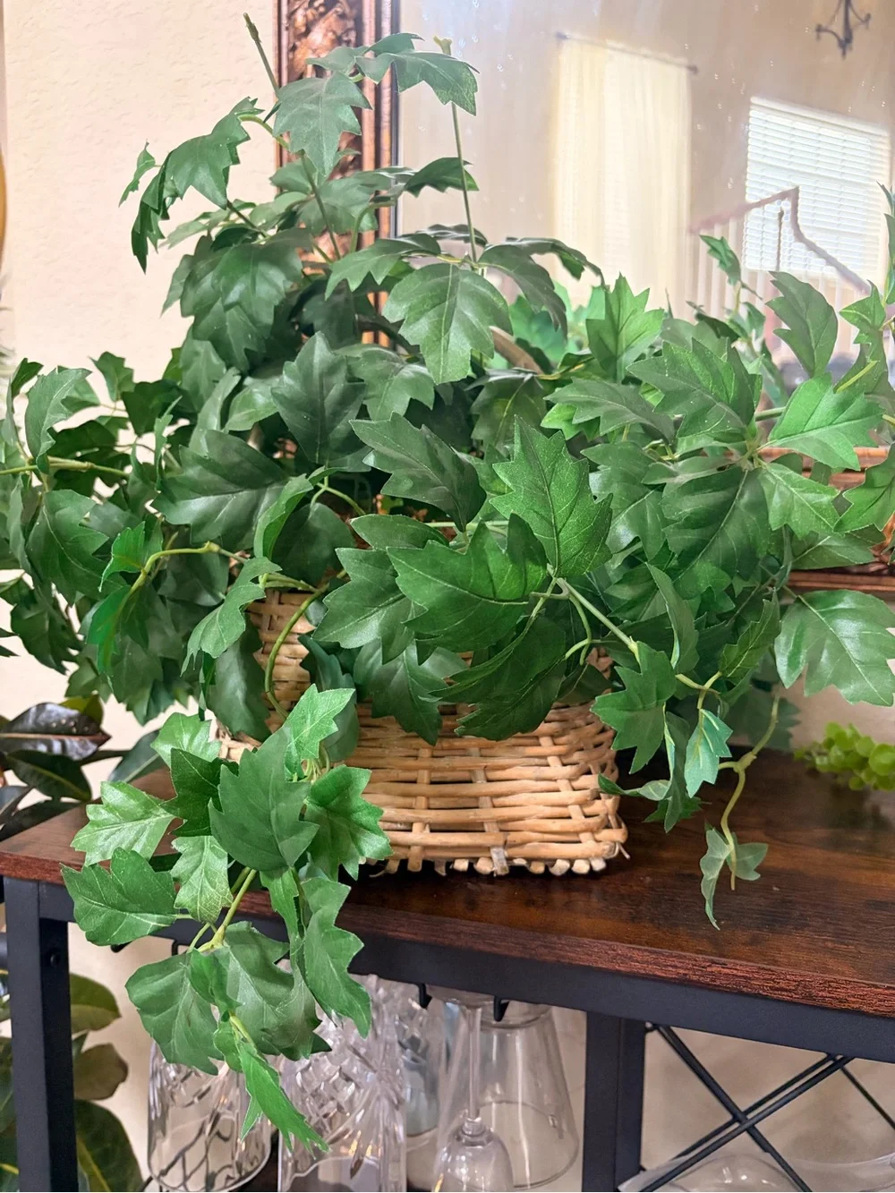 Artificial Ivy Basket - Green Faux Hanging Plant